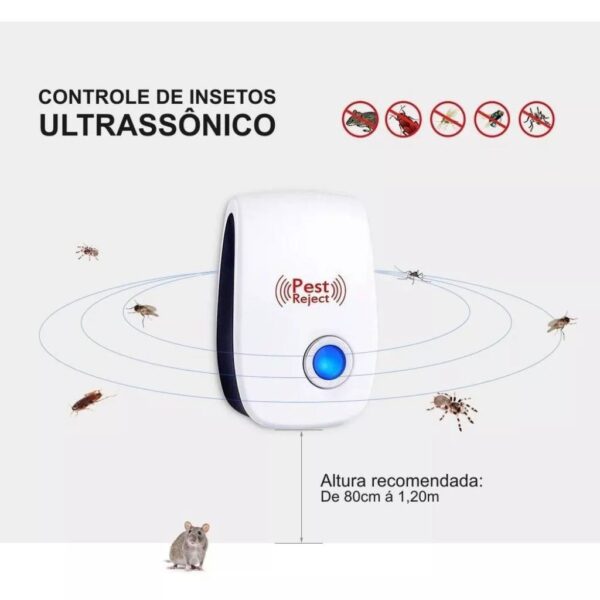 Repelente Eletrônico Ultrassônico Anti-Pragas - Espanta Mosquitos, Ratos, Baratas e Insetos - Bivolt - Image 7