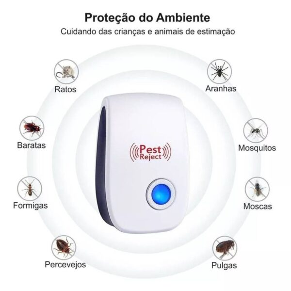 Repelente Eletrônico Ultrassônico Anti-Pragas - Espanta Mosquitos, Ratos, Baratas e Insetos - Bivolt - Image 13