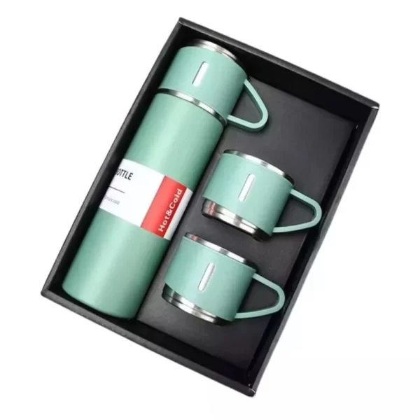 Kit Garrafa Térmica Conjunto Frasco A Vácuo 500ml Com 3 Xícaras - Image 5