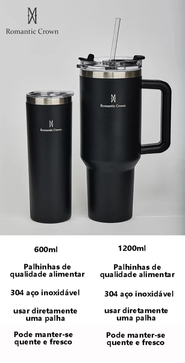 Romantic Crown Copo Térmico Isolado de aço inoxidável 304, copo com canudo, Garrafa térmica, Caneca 40OZ - Image 11