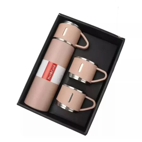 Kit Garrafa Térmica Conjunto Frasco A Vácuo 500ml Com 3 Xícaras - Image 6