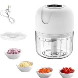 Mini Processador de Alimentos Elétrico Portátil 250ML USB Multicolorido Com 3 Lâminas De Aço Inox Bivolt