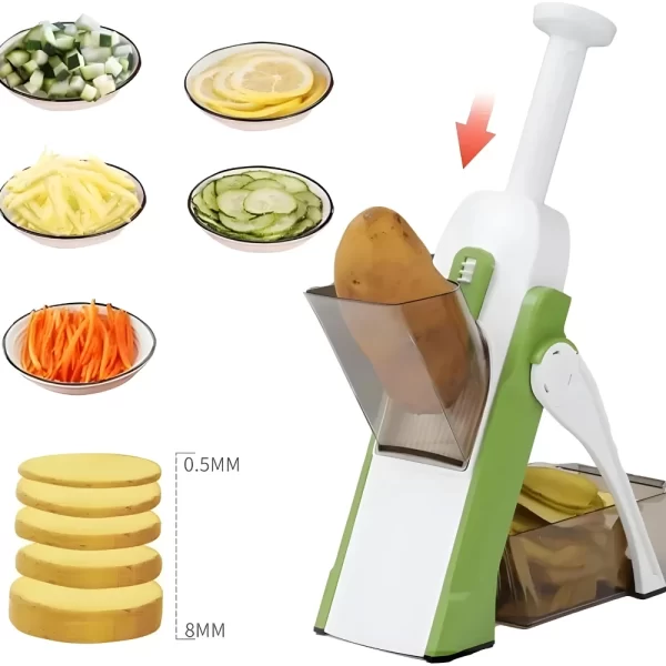 Cortador De Legumes Multifuncional 5 Funções - Fatiador De Alimentos Profissional Mandoline - Image 5