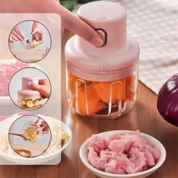 Mini Processador De Alimentos Elétrico 250ml Triturador Recarregável Sem Fio Utensilio de cozinha - Image 2