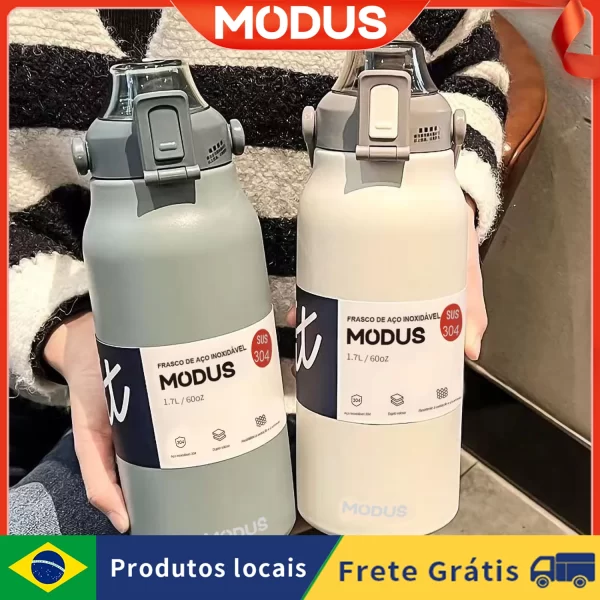 Garrafa térmica de água portátil de grande capacidade, caneca térmica, garrafa de água, copo térmico, aço inoxidável
