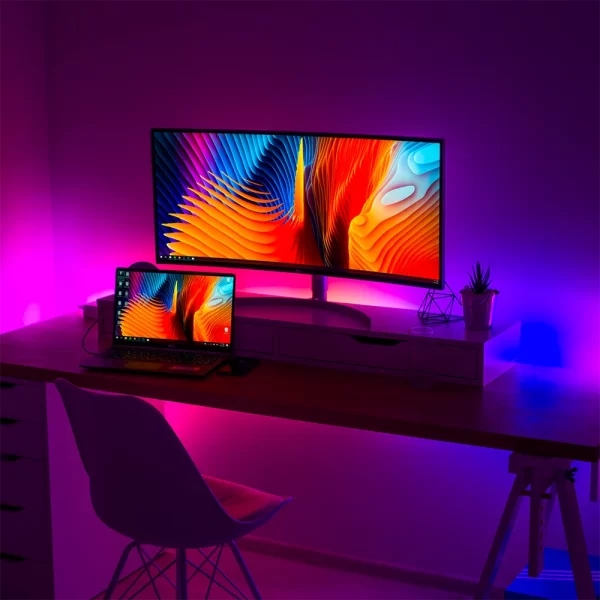 Fita LED RGB 5050 Rolo 5m Ip65 - Resistente à Água com Controle Remoto e Fonte Bivolt 12V – Iluminação Multicolorida - Image 7
