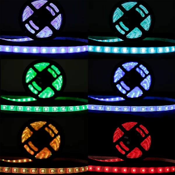 Fita LED RGB 5050 Rolo 5m Ip65 - Resistente à Água com Controle Remoto e Fonte Bivolt 12V – Iluminação Multicolorida - Image 3