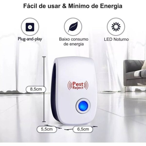 Repelente Eletrônico Ultrassônico Anti-Pragas - Espanta Mosquitos, Ratos, Baratas e Insetos - Bivolt - Image 12